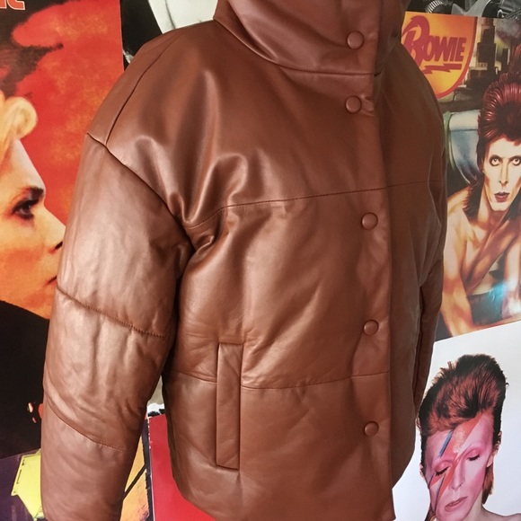 NWT Free People leather puffer jacket - Picture 5 of 8